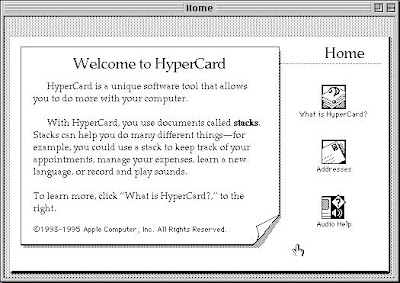 Home screen from Apple's HyperCard software tool
