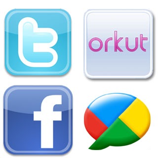 Compartilhamento no Twitter, Facebook, Orkut e Buzz