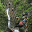 Ascending the ladders in the Horne Diery Canyon (Mala Fatra National Park, Slovakia)