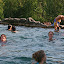 Swimming in the natural Crater Lake in Vysne Ruzbachy, Slovakia. Swimming in the natural Crater Lake in Vysne Ruzbachy, Slovakia.