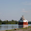 Atlantic Huron approaching the drawbridge on Welland Canal in St. Catharines (Ontario, Canada)