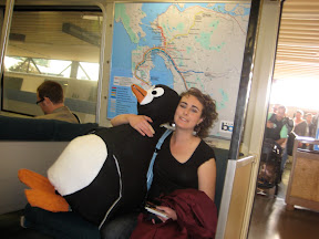 Oh Penguino, we made it.  As we sit on BART, I'm icing my many hot glue gun burns.  I think it took me a week to recover.