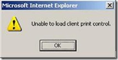 unable to load client print control
