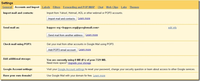 gmail accounts and import