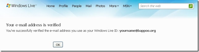 live id email verified