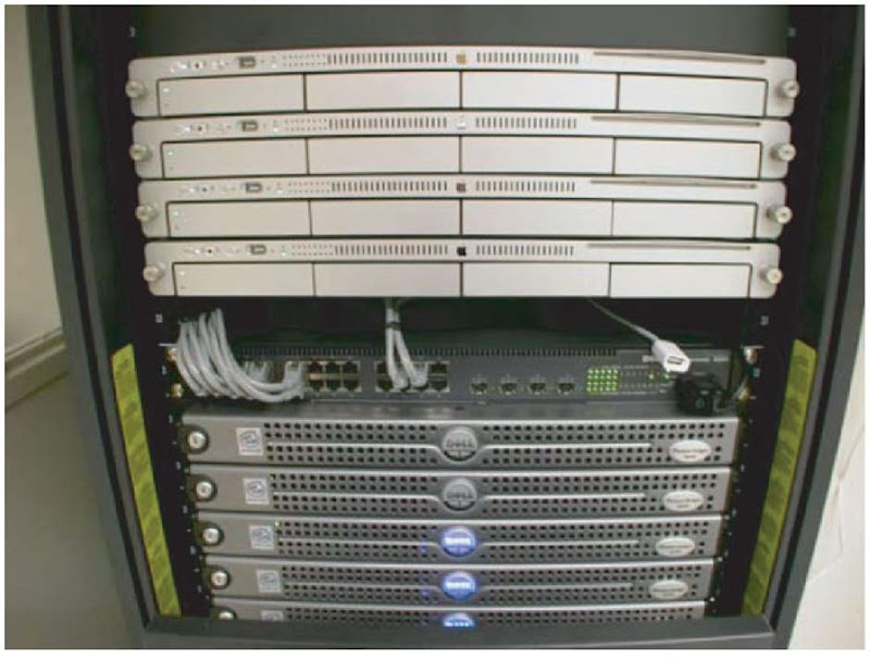 A small bioinformatics research cluster using Apple G4 and Intel Xeon-based server systems