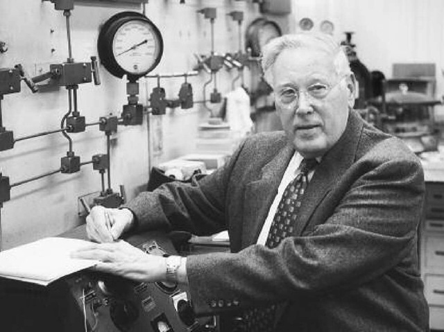 Hatten Yoder at work in his laboratory in the Geophysical Laboratory at the Carnegie Institution of Washington, D.C. 