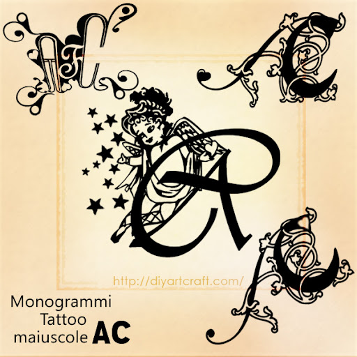  Lettere stilizzate LN: 3 monogrammi decorativi tattoo