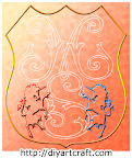 Disegno per tatuaggio: iniziali MS con unicorni e scudo; creato per hobbytext.diyartcraft.com