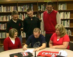 Josh Kauffman signing with Shawnee State from 3-4-10