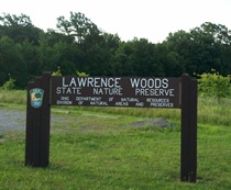 Lawrence Woods Nature Preserve sign 9-09