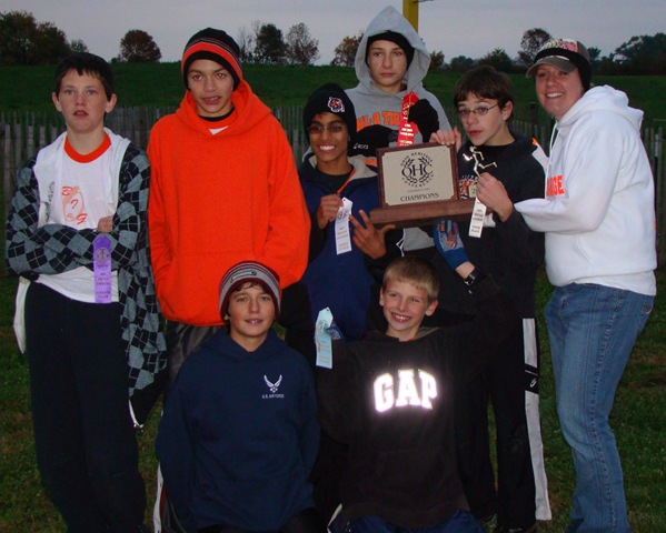 [West Liberty-Salem middle school boys cross country team after winning OHC league meet at Cedarville from 10-15-09[5].jpg]