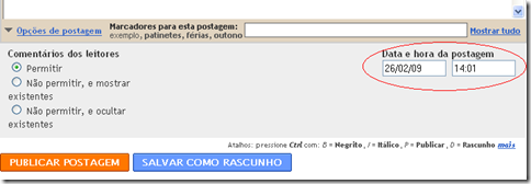Alterar a data