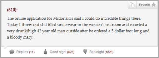 McDonalds Text from Last Night