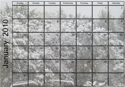 4.5 x 6.5 calendar with photos snow - Page 001