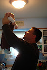 J-presses with daddy (he's gonna be buff by the time I'm 18!)