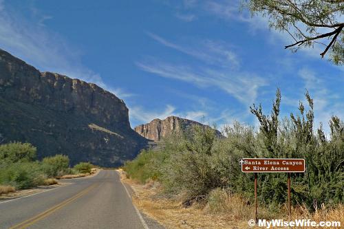 Left turn ahead is Santa Elena Canyon River Access Left turn ahead is Santa Elena Canyon River Access