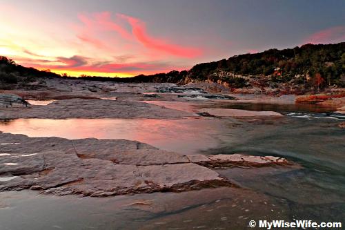 Sunset at Pedernales Falls, Texas State Park Sunset at Pedernales Falls, Texas State Park