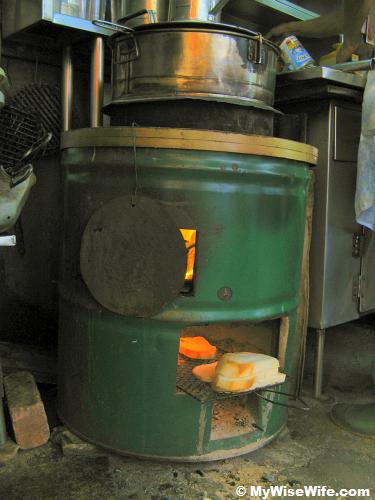 Kill two items with charcoals: heat up the water and toast the breads Kill two items with charcoals: heat up the water and toast the breads