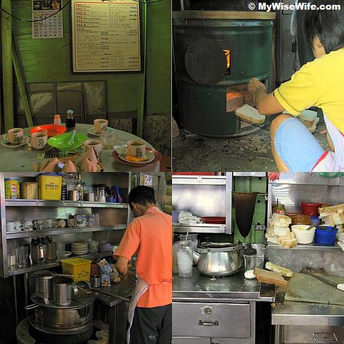 From top left (clockwise): Menu on the wall, Bread toasting, Spreading corner, Coffee making From top left (clockwise): Menu on the wall, Bread toasting, Spreading corner, Coffee making