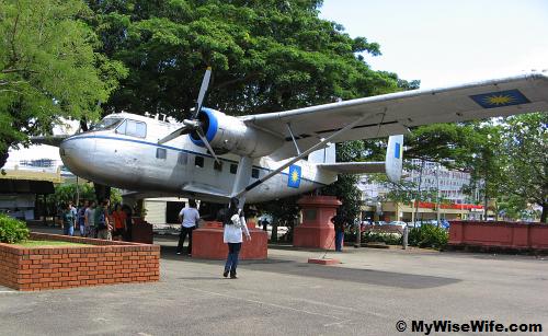Displayed twin-engined plane