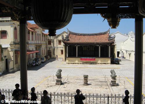 Granite-paved compound - stands on left was administration building and opposite is opera stage Granite-paved compound - stands on left was administration building and opposite is opera stage