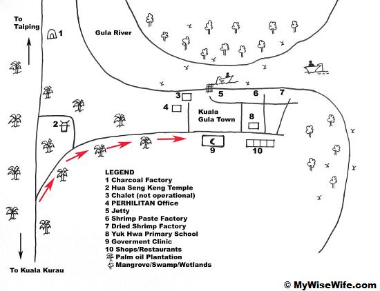 Sketched map to explore Kuala Gula Sketched map to explore Kuala Gula