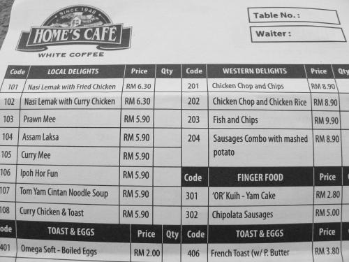Menu of local delights and price Menu of local delights and price