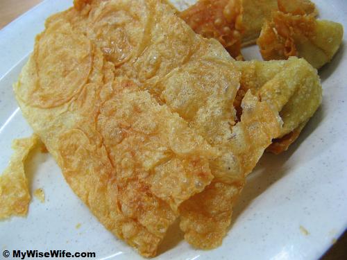 Deep fried bean curd sheet and deep fried wanton