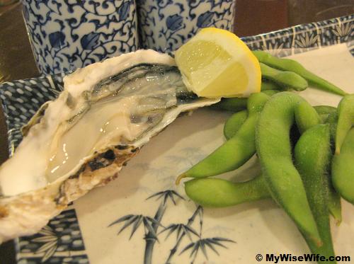 Fresh oyster and Edamame made me drooling! Fresh oyster and Edamame made me drooling!