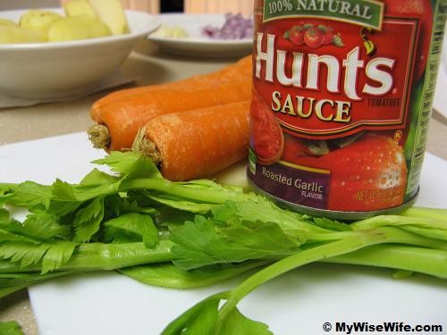 The ingredients for Borscht Soup