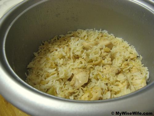 The chicken rice is cooked The chicken rice is cooked