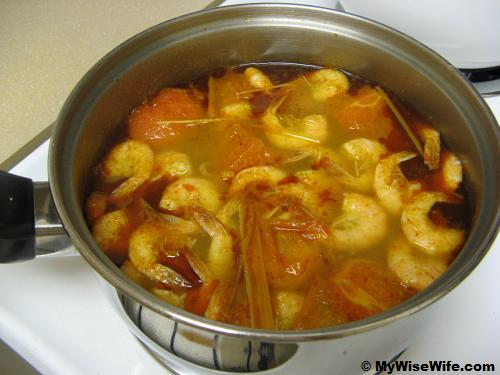 Shrimps in tomyum soup Shrimps in tomyum soup