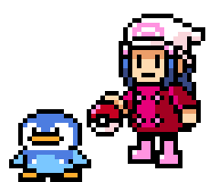 Gif Animado de Pinguim e uma Menina