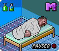 Gif Animado de um Cara Dormindo, em Pixel Art