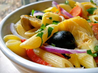 antipasto pasta close