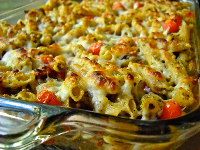 Bacon Pesto Pasta Bake