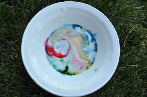 rainbows in milk