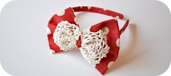 Thumbnail image for Tutorial ~ Minnie Mouse Bow With A Doily On Top