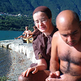 lucia e massimo prima della canoa sul lago dendine