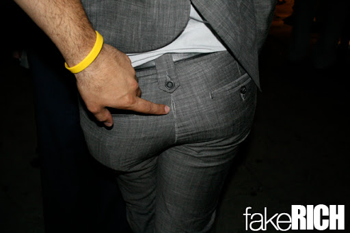 His pants have a butt hole.