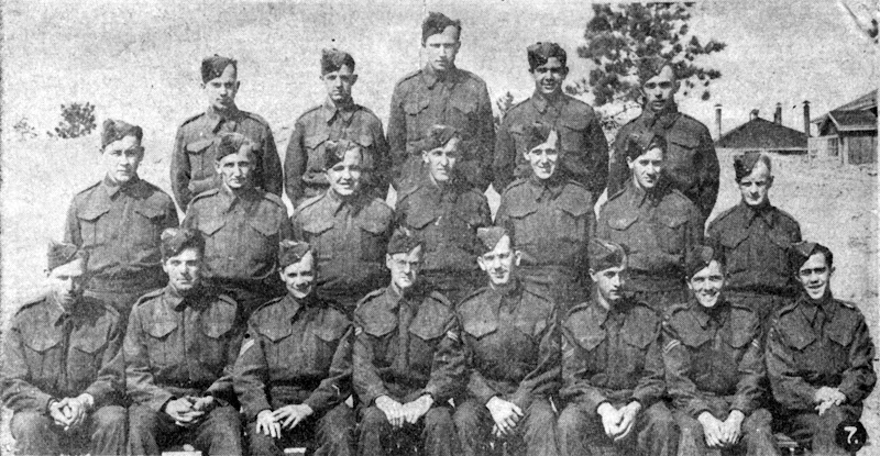 Cpl. F.R. MacVay (front row, fourth from left) at the RCAMCs No. 9 General Hospital on 23 Sept 1943.