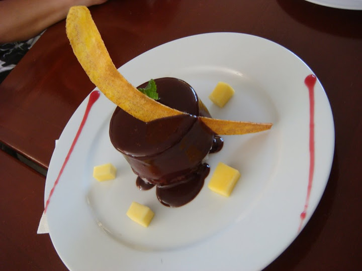 Sticky rice with spicy dark chocolate