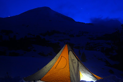 Our campsite below Pyramid Peak