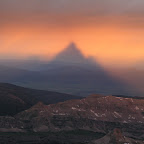The shadow of the Grand Teton in the sunrise