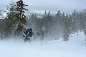Skiers ascend to Castle Pass