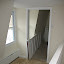 From the top of the attic stairs, entering new bathroom!