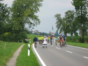 Bikers take over the roads at a SlowUp event in Switzerland