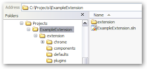 Extension folder structure