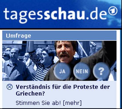 Umfragen im Onlineauftritt der Tagesschau
